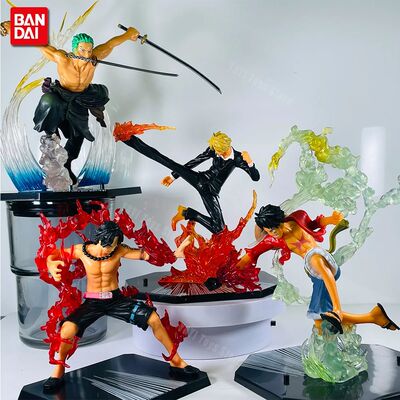 New One Piece Anime Figure Fire Fist Luffy Ace Sanji Battle