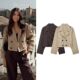 Double Breasted rench Women Short Fashion Turn Coat down