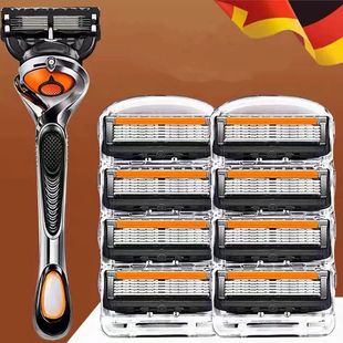 Stainless steel manual shaver, 5-layer razor blade reusable,