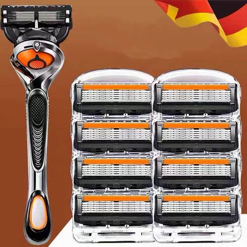 Stainless steel manual shaver, 5-layer razor blade reusable,
