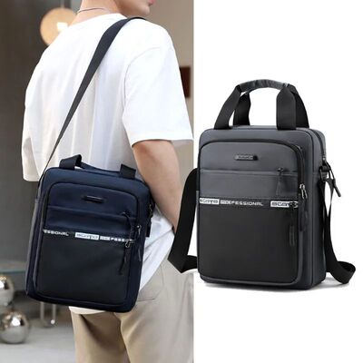 Men's Business Shoulder Bag Fashion Casual Solid Color Large