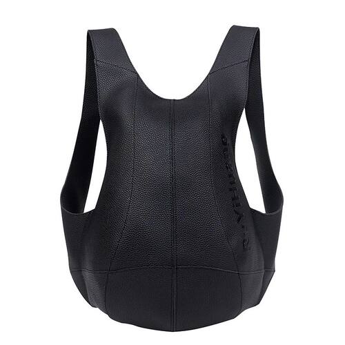 Backpack for Man Women Leather Bagpack Black Anti-theft Back