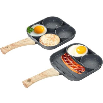 LMETJMA Pancake Egg Frying Pan 4 Cups Omelet Poached Egg Pan