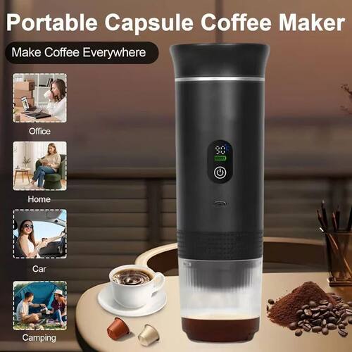 Portable Coffee Machine Wireless Electric Capsule Powder Tra