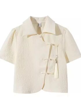 Vintage New Chinese Short T-Shirt 2025 Summer Casual Turn Do