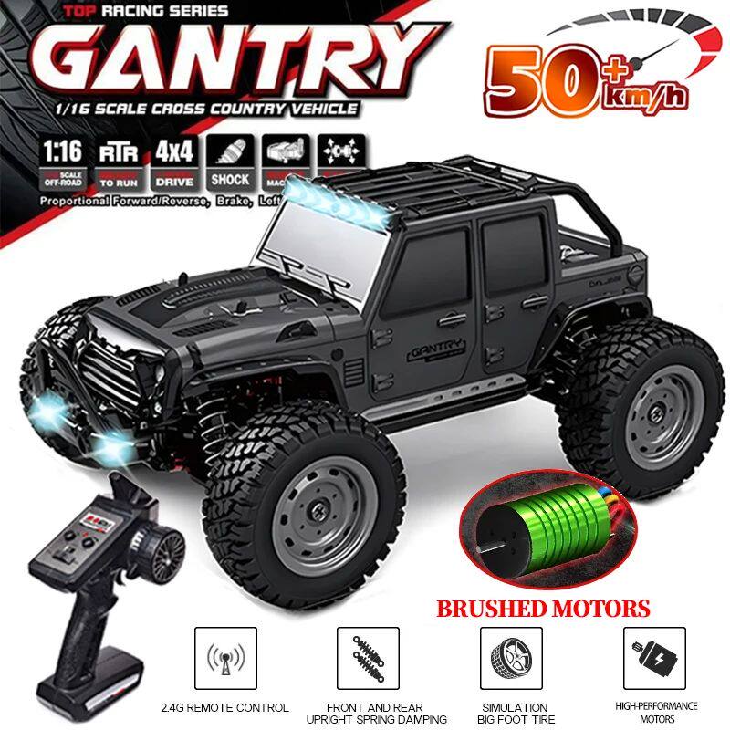 16103 Fast Rc Cars 50km/h 1/16 Off Road 4WD with LED Headlig