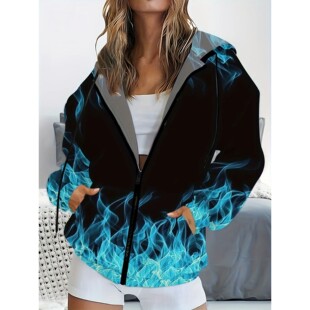 Long Sleeve Hooded Jacket for Men Women Unisex Casual Oversi