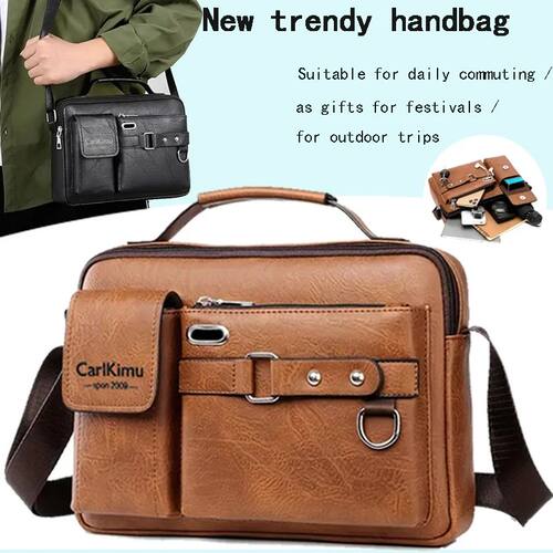 Men's Business Single-Shoulder Bag, Suitable for Business Tr