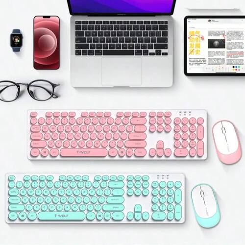 TF770 Keyboard and Mouse Set Wireless Office Business Macaro