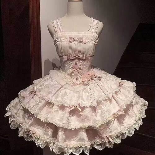 Elegant Bow Lace Sweet Lolita Women Princess Dress Off Shoul