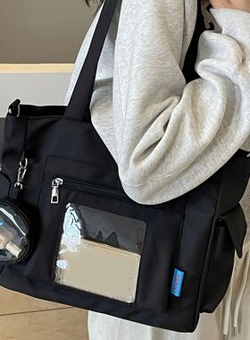 Women's Bag Large Capacity Ita Bag Transparent Nylon Shoulde