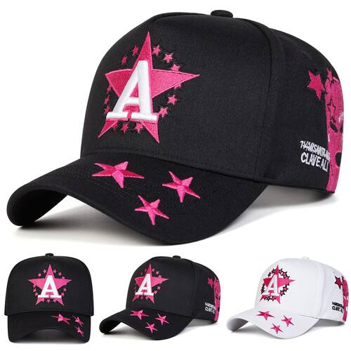Unisex A Letter Pentagram Embroidery Baseball Caps Spring Au