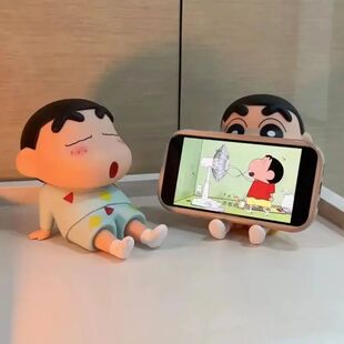 Crayon Shin-Chan Anime Figure Phone Holder Kawaii Desktop Or