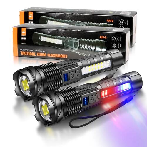 LED Flashlight Rechargeable Torch High Power Strong Light Fl
