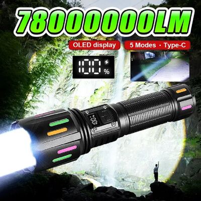 New 78000000LM Most Powerful LED Flashlight USB Rechargeable