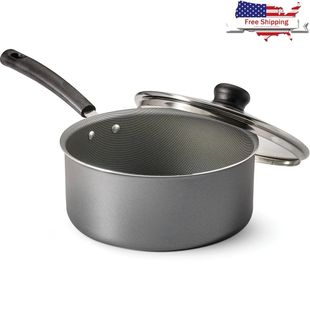 Nonstick Covered Sauce Pan 3 Quart Aluminum Dishwasher Safe