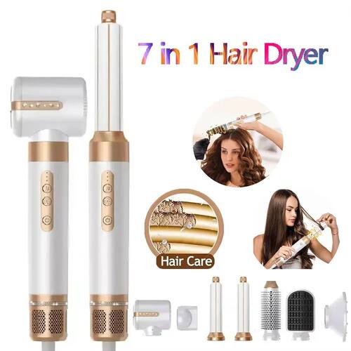 7 in 1 Hair Dryer Hot Comb Set Professional Curling Iron Hai