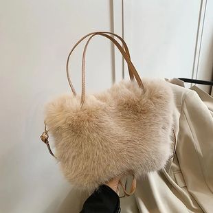 Fahion Faux Fur Tote Bag Women's Bucket Plush Luxury Design