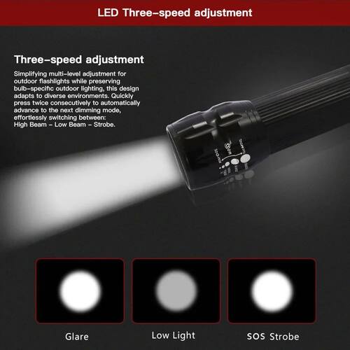 1Pc LED Flashlights Camping Torch Aluminum Alloys Waterproof