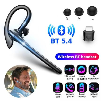 Bluetooth 5.4 Headphones Wireless Headset Dual Microphone Mu