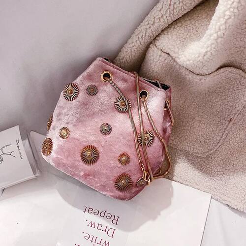 New Women's Shoulder Bags Bucket Bag Elegant Velvet Handbag