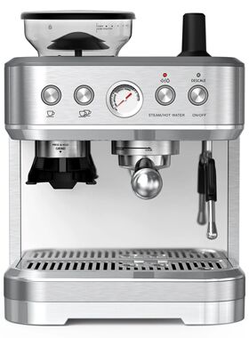 Espresso Machine with Grinder, Stainless Steel 15 Bar Coffee