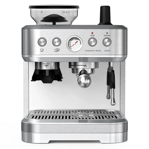 Espresso Machine with Grinder, Stainless Steel 15 Bar Coffee