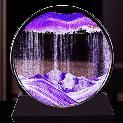 3D Moving Sand Art Picture Round Glass Deep Sea Sandscape Ho