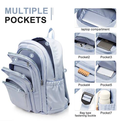 Casual Nylon Backpack, Backpack for Women, Multi-Pocket Desi