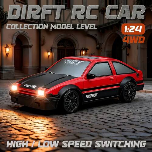 4WD High-Speed RC Drift Car with Cool Lights - 2.4GHz Remote