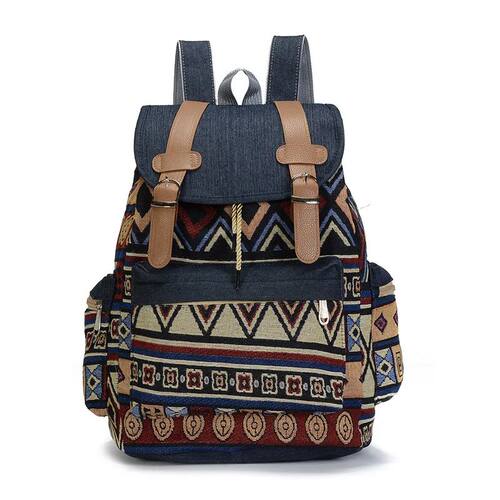Women Printing National Backpack  School Bags For Teenagers