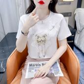 Shirt Chinese New Elegant Short Summer White Style Sleeve