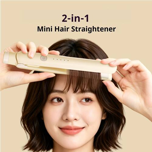 Portable Hair Straightener and Curler 2 in 1 100 Million Neg