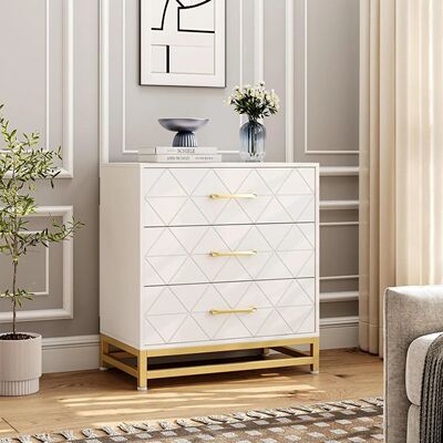 Slim Cabinet with 3 Drawers for Bedroom Space Saving Cabinet