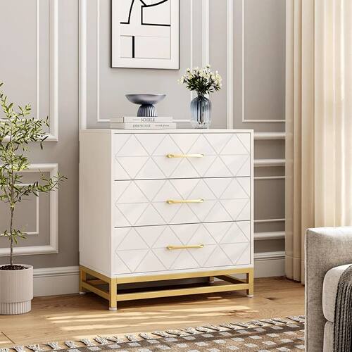 Slim Cabinet with 3 Drawers for Bedroom Space Saving Cabinet