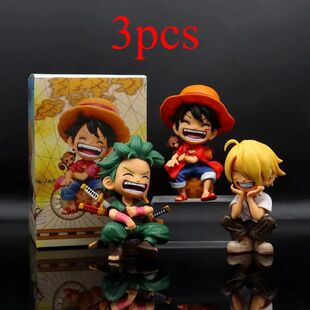 3pcs13cm Anime Figure One Piece Monkey D Luffy Roronoa Zoro