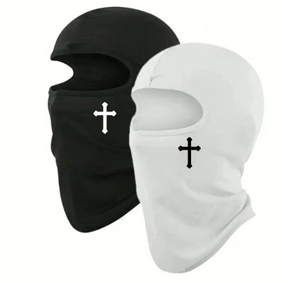 Breathable Black Cross Balaclava Caps for Men Face Ski Mask