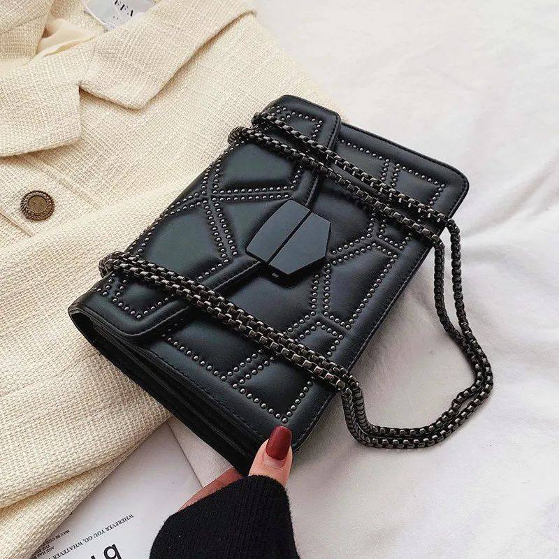 Yogodlns Vintage Rivet Chain Small Shoulder Bags For Women F,箱包皮具/热销女包/男包,通用款女包,淘宝优惠券,粉丝福利购,淘宝优惠卷