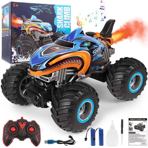 6, 2.4 GHz All-Terrain Monster Truck,RC Cars with Spray & Mu