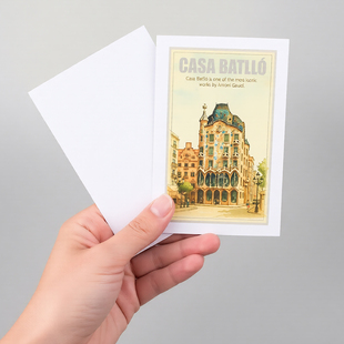 COLORMASH原创插画 巴塞罗那巴特罗之家西班牙旅行纪念明信片