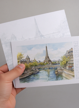 COLOR MASH原创 法国埃菲尔铁塔 欧洲巴黎旅行纪念明信片 贺卡
