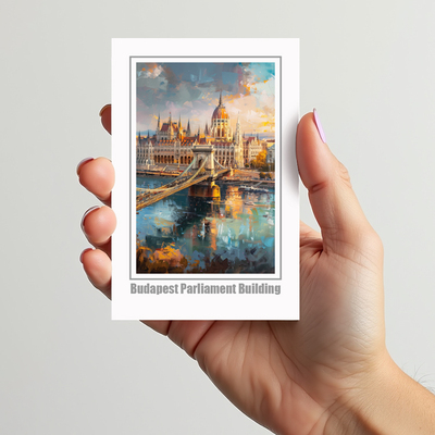 COLOR MASH原创明信片 匈牙利布达佩斯国会大厦插画 欧洲旅行纪念