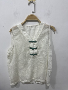 百搭休闲上衣潮牌丝绒背心国风罩衫 时尚 女装 亏本清货夏季