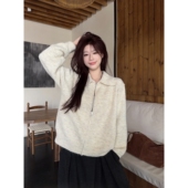 毛衣女秋季 Alley Closet韩系软糯针织衫 小个子高级感拉链上衣外套