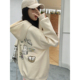 可爱猫咪印花连帽衫 Alley Closet美式 卫衣女秋冬宽松休闲加绒上衣