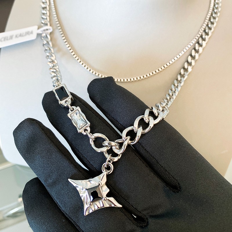 官方正品CELIE KALRA个性芒星双层男女项链不褪色情侣毛衣链INS潮