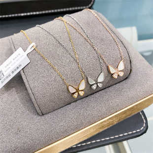 官方正品 KALRA白贝母蝴蝶项链镶钻颈饰小众女生轻奢锁骨链 CELIE