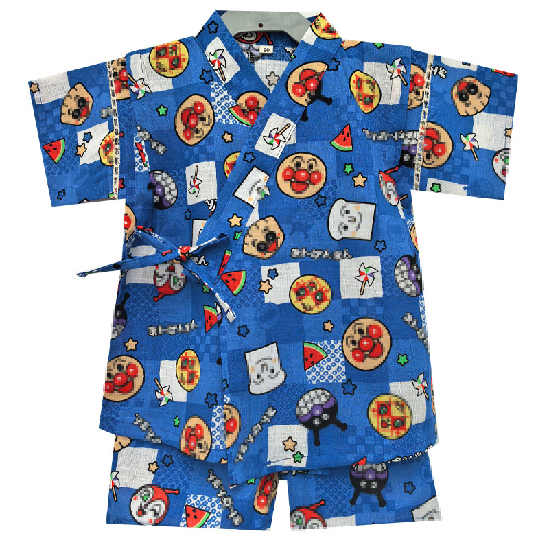 纯棉日本儿童浴衣和服宝宝睡衣短袖家居服汗蒸温泉服演出卡通汉服