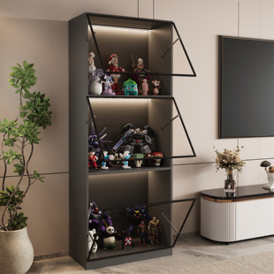 手办置物架收藏柜收纳儿童玩具摆放展示架放摆件 柜子透明收纳柜