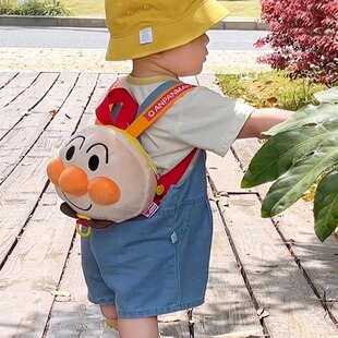 日本面包超人婴幼儿卡通防走失背包牵引绳宝宝小背包儿童双肩书包